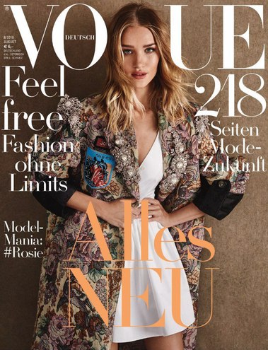 Розі Хантінгтон-Уайтлі для Vogue Germany (серпень, 2016)