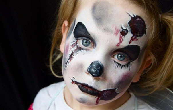 Ужасающий боди-арт на лицах детей