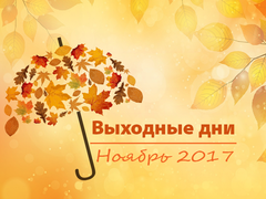 Выходные дни в ноябре 2017