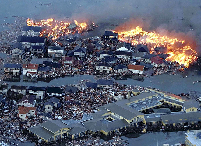 Землетрясение в Японии, пожары