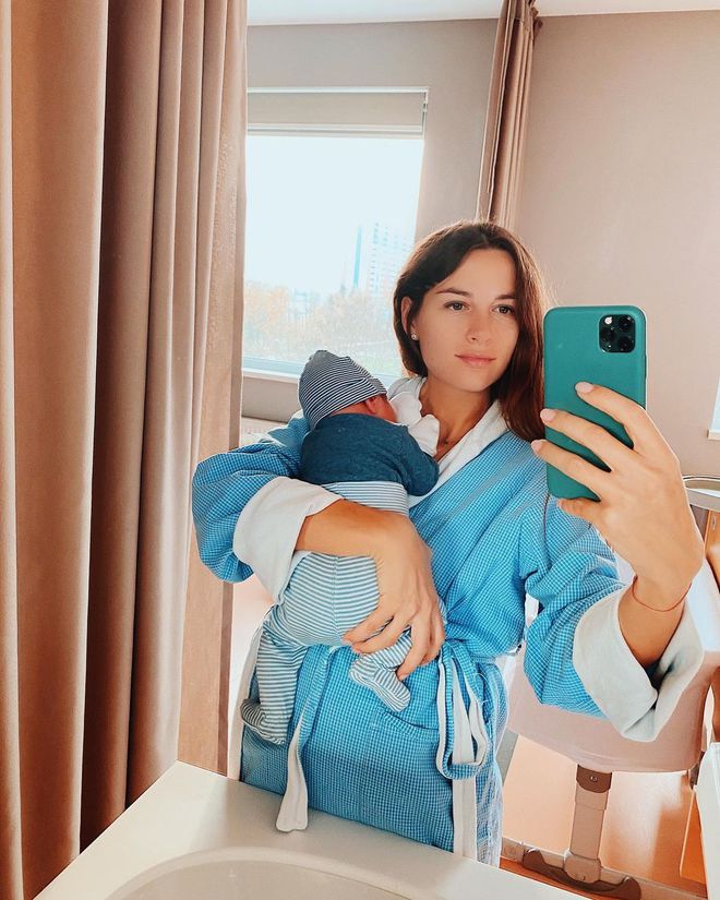 Кристина Решетник с новорожденным сыном