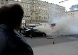 На Кутузовском горит правительственн ая машина