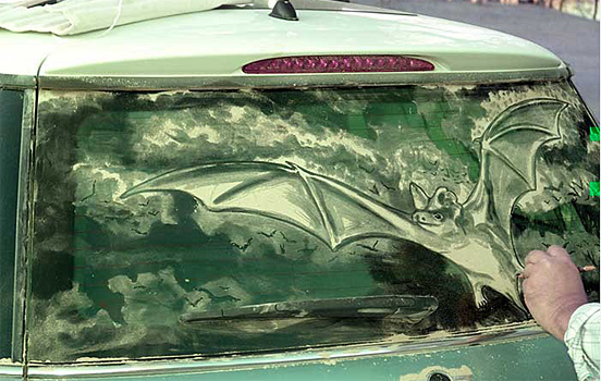 Креативная роспись на грязных машинах