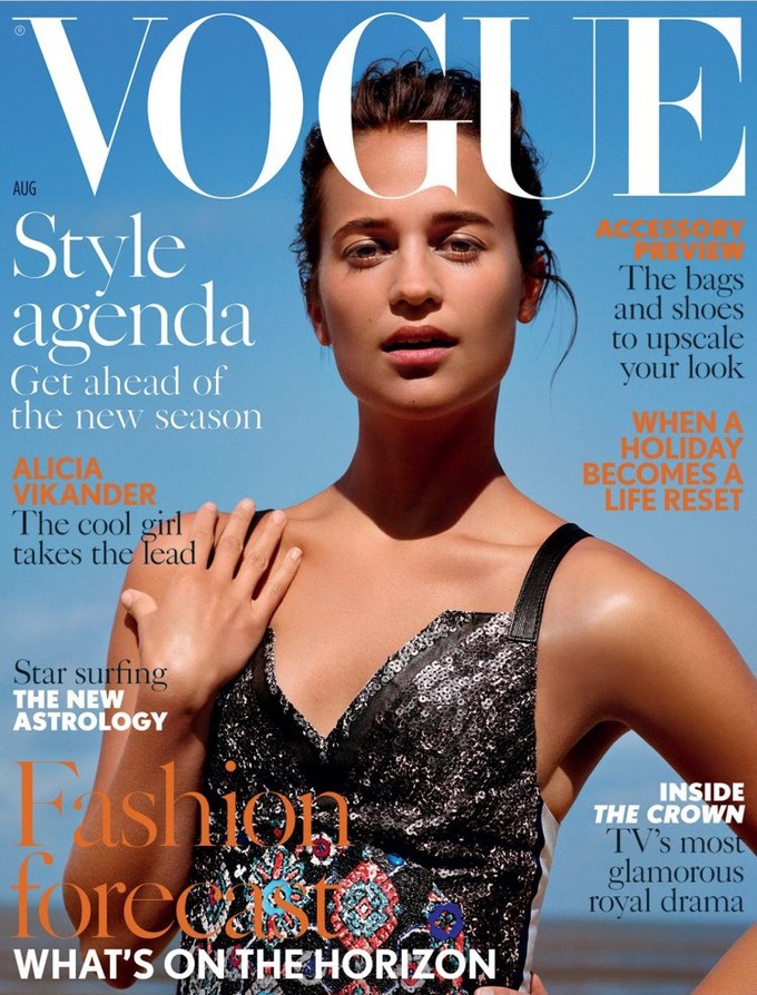 Алісія Вікандер на обкладинці Vogue (серпень, 2016)
