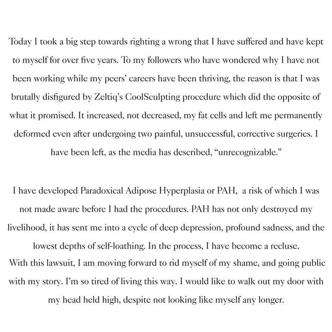 Линда Евангелиста прокомментировала последствия косметической процедуры