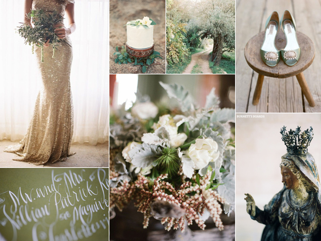 Модные свадебные оттенки: olive green