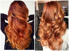 Эффект выгоревших волос на рыжих локонах