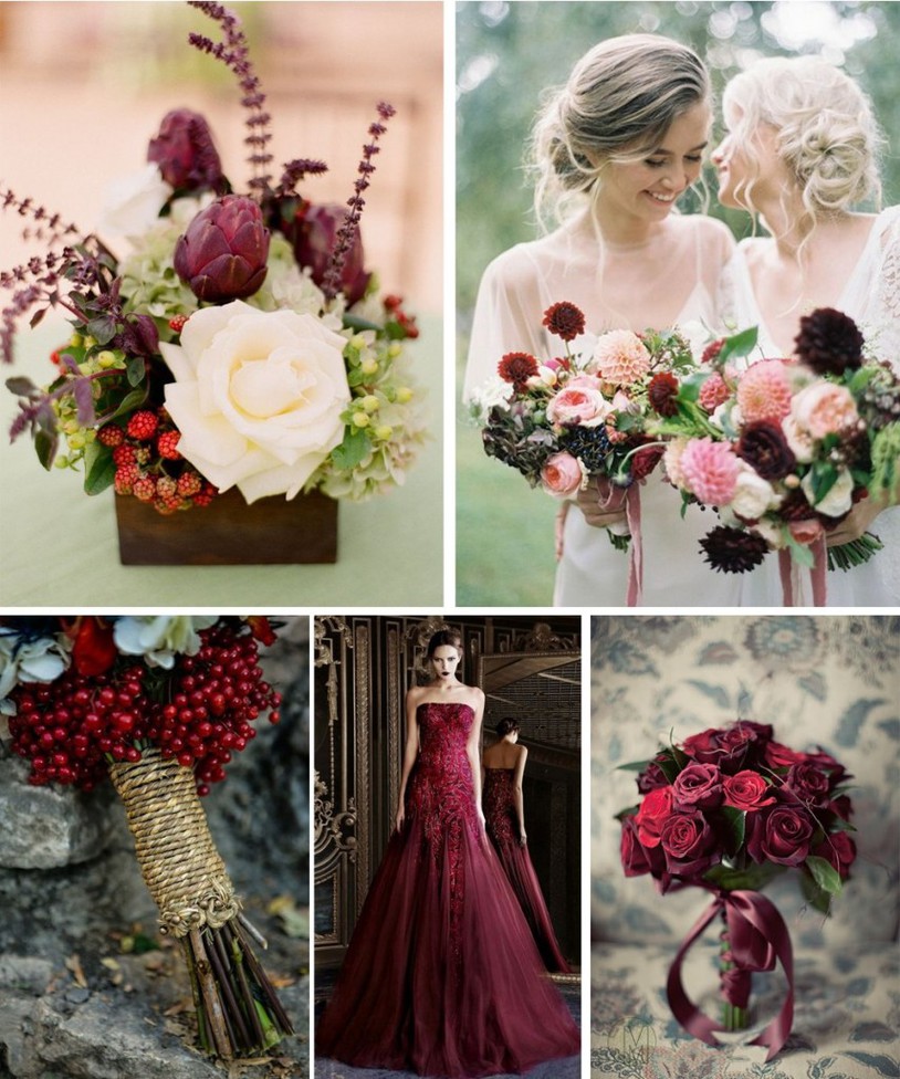 Наймодніші кольори для весілля: марсала