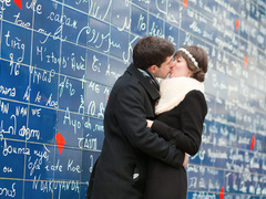 Поцілунок, пара, побачення, Париж, романтика