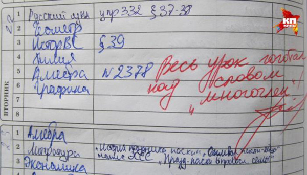 Записи в дневниках