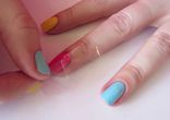 Springtime Color Block Tape Manicure