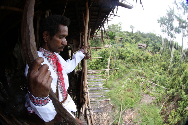 Житель племени Караваи, Индонезия