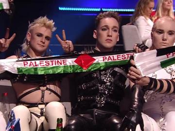 Hatari c флагом Палестины в финале Евровидения-2019