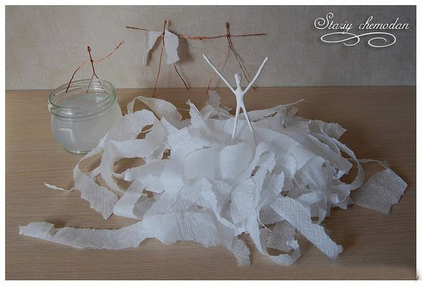 Милые балеринки из проволоки и салфеток