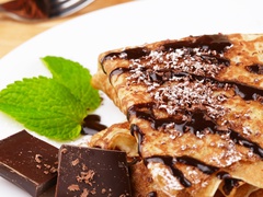 блины с бананом и шоколадом