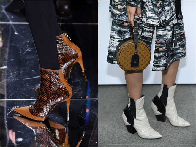 Модная обувь на осень: ботильоны с острым носком