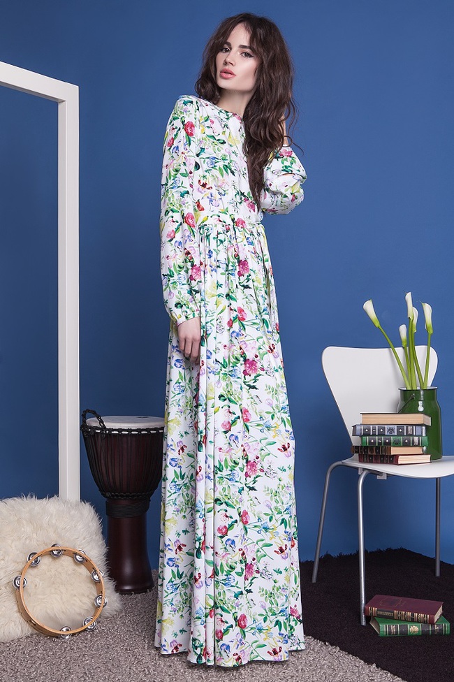 Длинные платья на лето 2016: цветочный принт от ANNA YAKOVENKO