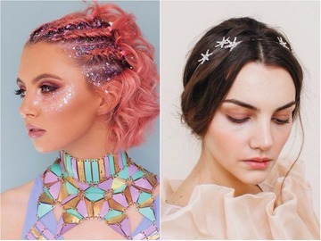 Блестки в волосах