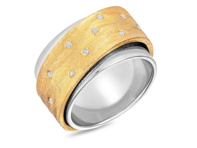 Серебряное кольцо из желтого родия ZARINA