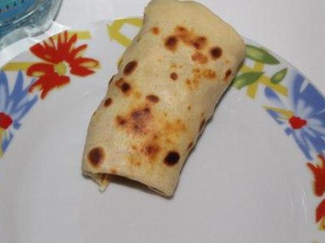 Блинчики с мясом, оливками и яйцом