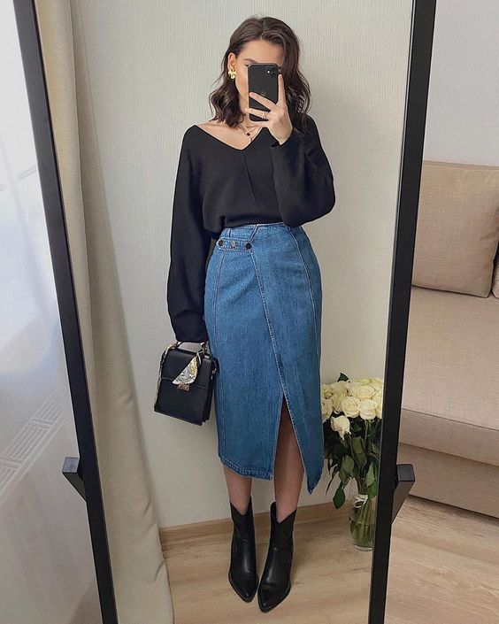 Джинсові міді та максі на осінь 2020