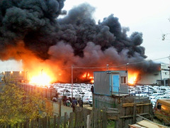 Пожар в Подмосковье на складах