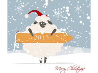 Овечья в снегу на Рождество 2015