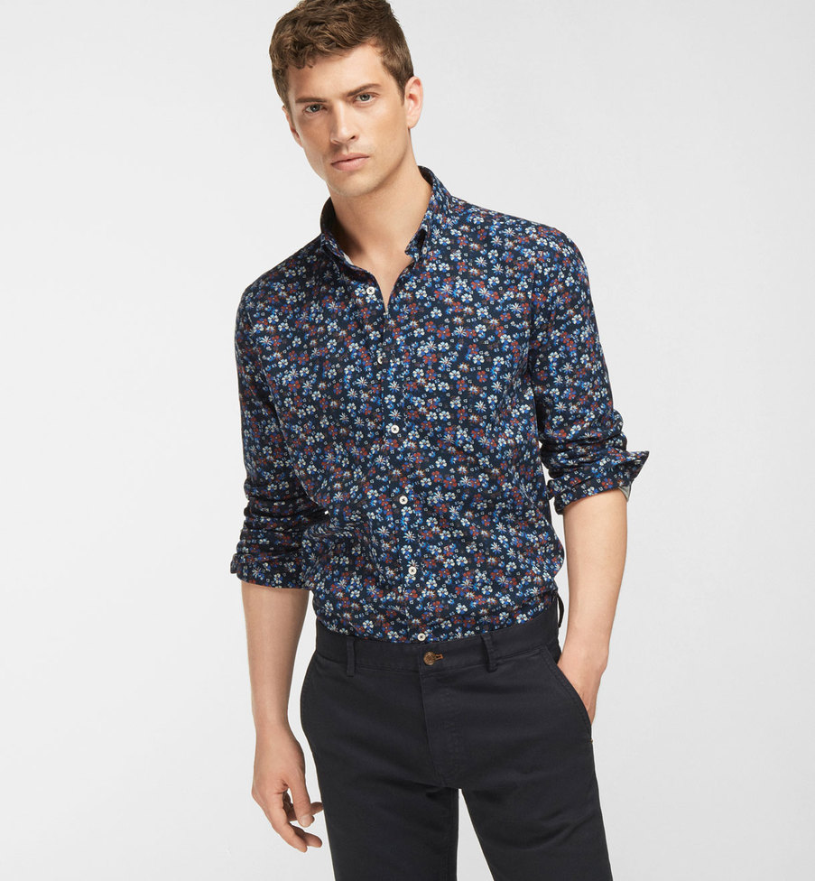 Мужская рубашка с цветочным принтом Massimo Dutti: 1595 грн