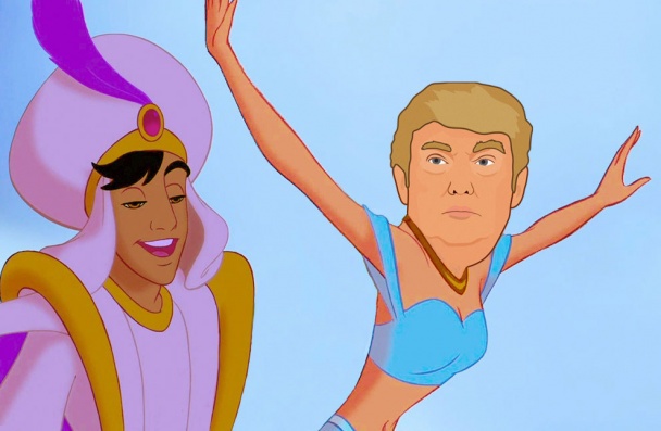 Дональд Трамп в образе принцесс Disney