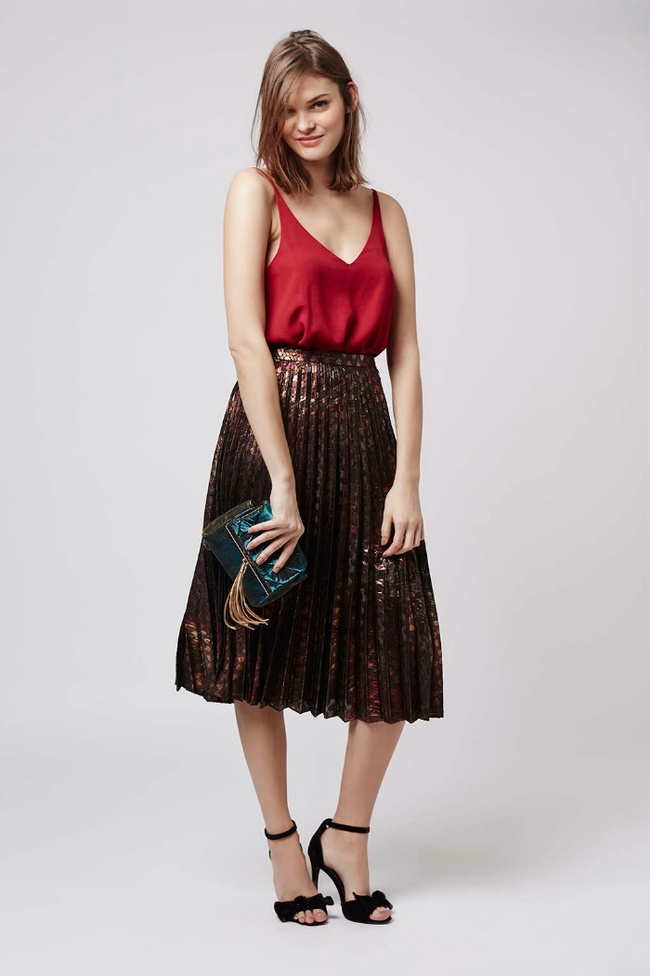 Спідниці кольору металік