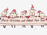 Прикольная открытка с овечками 2015