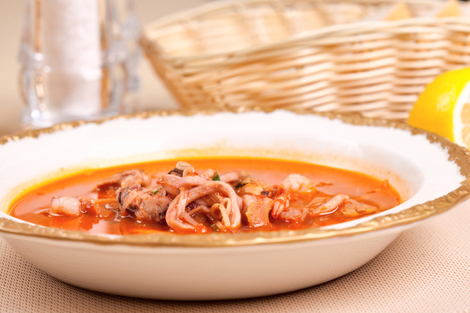 томатный суп с раками