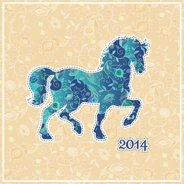 Открытки на Новый год лошади