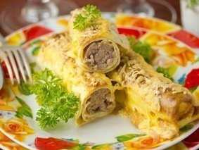 Яичные рулетики с мясной начинкой - отличный завтрак! Яичные рулетики с мясной начинкой - отличный завтрак!