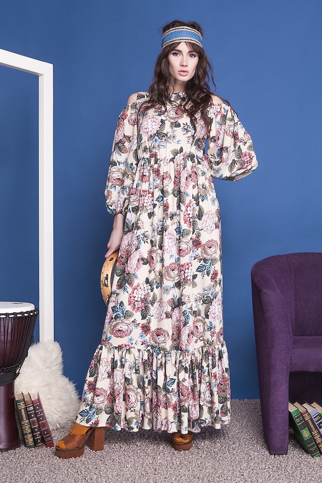 Длинные платья на лето 2016: цветочный принт от ANNA YAKOVENKO