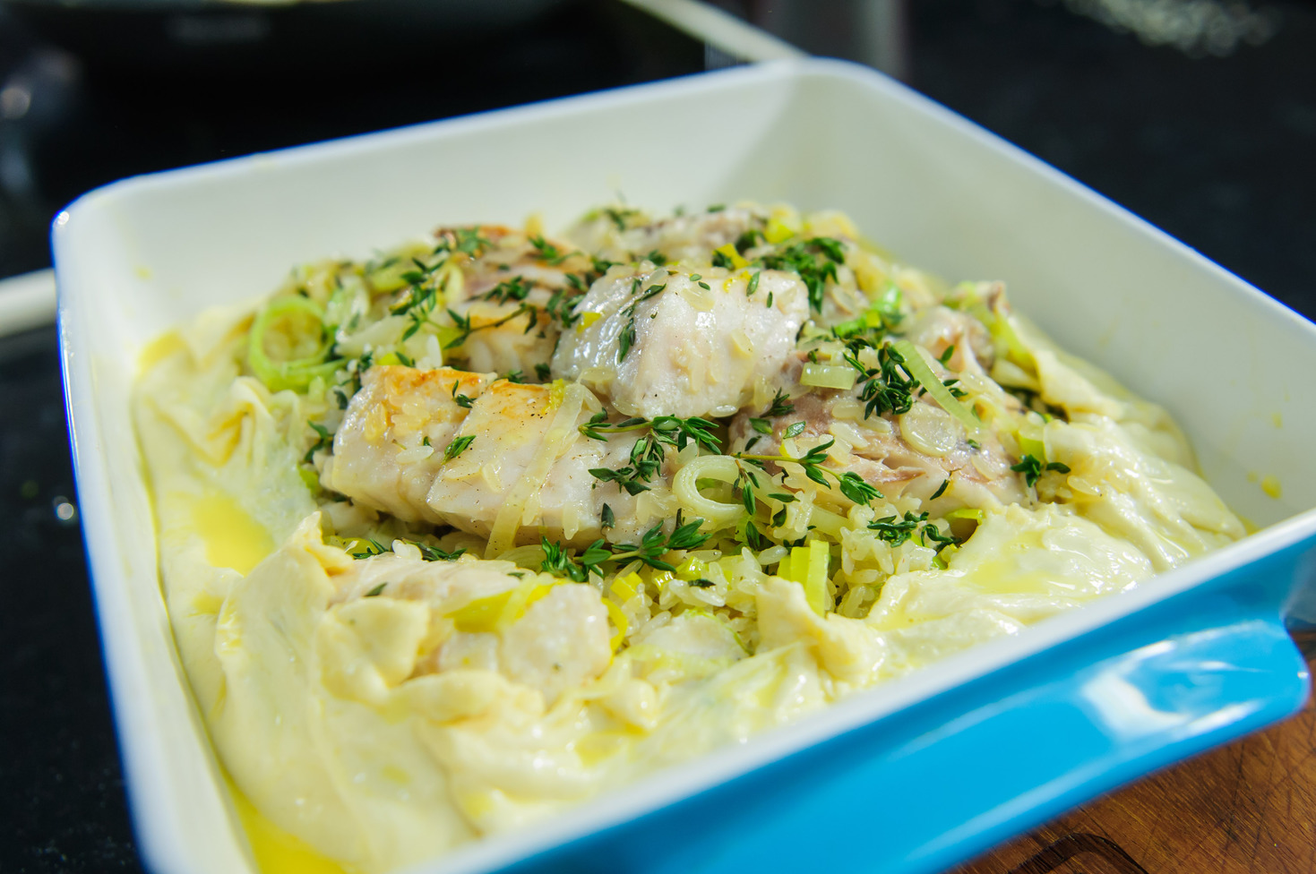 Рыбный пирог с рисом 