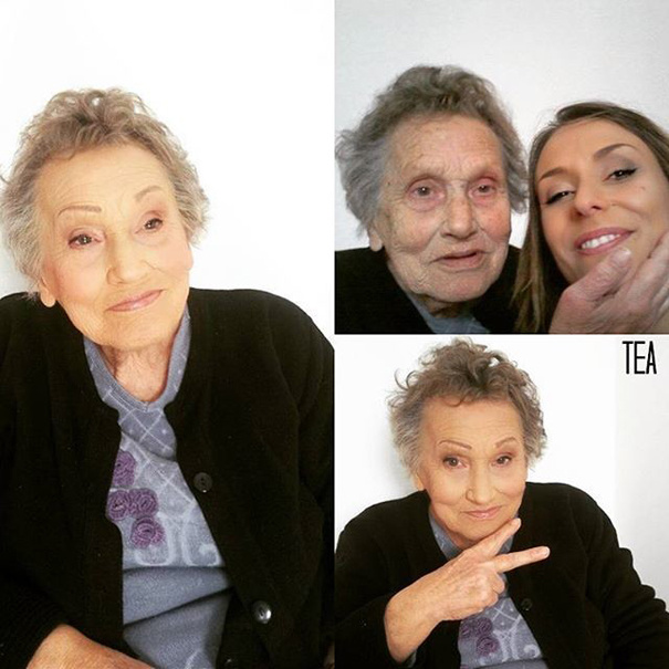 Внучка омолодила бабушку с помощью макияжа