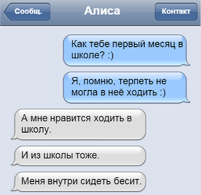 Школьная жизнь в переписках
