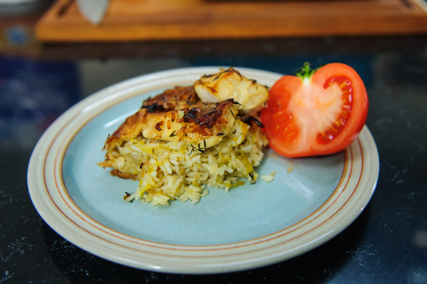 Рыбный пирог с рисом 