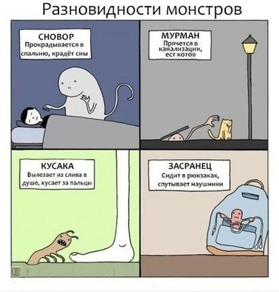 Разновидности монстров