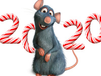 Прикольная открытка на Новый год крысы 2020