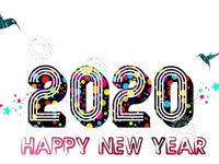Яркая открытка на Новый год крысы 2020