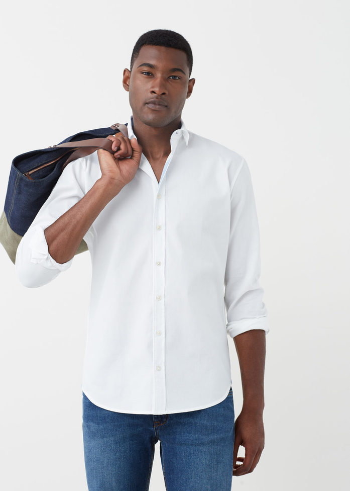Белая мужская рубашка Mango: 1199 грн