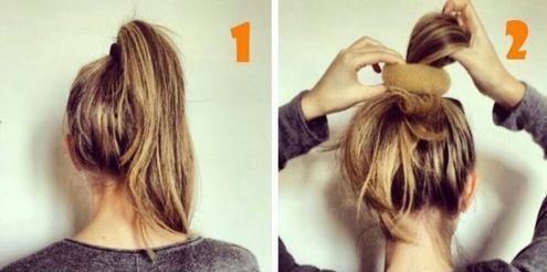 Высокий пучок с бабеттой