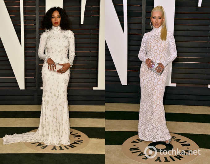 Оскар 2015: одинаковые платья звезд коллаж