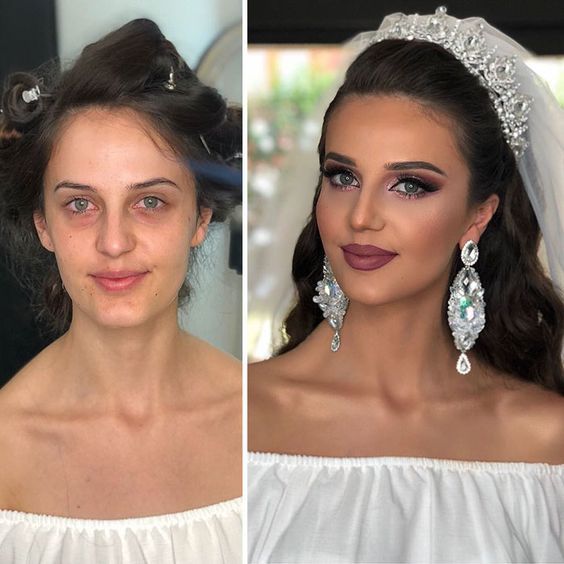 Чудеса свадебного макияжа: невесты до и после встречи с визажистом