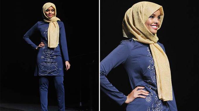 Мусульманка вышла на сцену конкурса купальников в хиджабе и буркини
