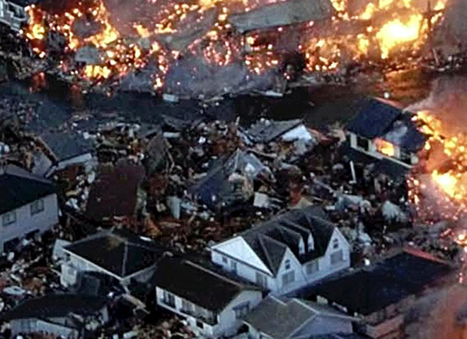 Землетрясение в Японии, пожары