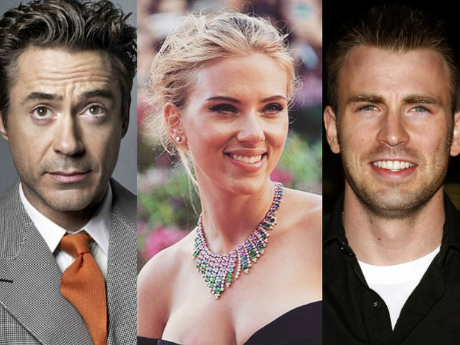 Роберт Дауні молодший, Скарлетт Йоханссон, Кріс Еванс