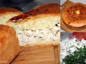 Пирог с курицей в соусе Пирог с курицей в соусе